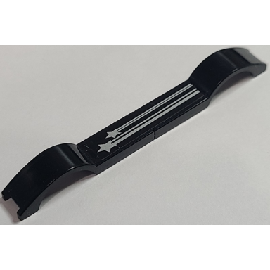 black stickered assembly 8 x 1 x 1 2 with silver stars and lines pattern model right side sticker - set 8661 - 2 mudguard 1 x 4 x 1 2