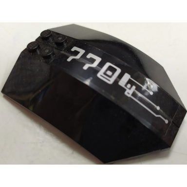 black stickered assembly 8 x 6 x 2 with silver circuitry pattern model left side sticker - set 7704 - 1 wedge 8 x 3 x 2 open right 1 wedge 8 x 3 x 2 open left