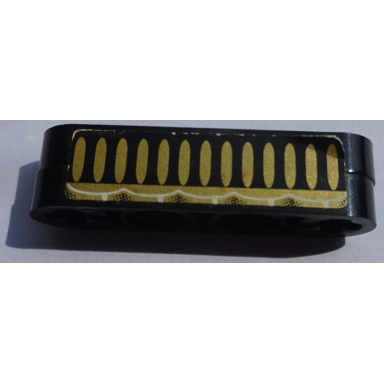 black stickered assembly 4 x 1 with black and gold grille pattern sticker - set 8007 - 2 technic liftarm 1 x 4 thin