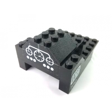 black stickered assembly 8 x 6 x 3 1 3 with white control panel with gauges and buttons and db 7710 pattern on both sides stickers - set 7710