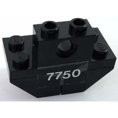 black stickered assembly 4 x 2 x 2 1 3 with 7750 pattern sticker - set 7750 - 2 slope inverted 45 2 x 2 1 plate 2 x 4 1 technic brick 1 x 2 with hole