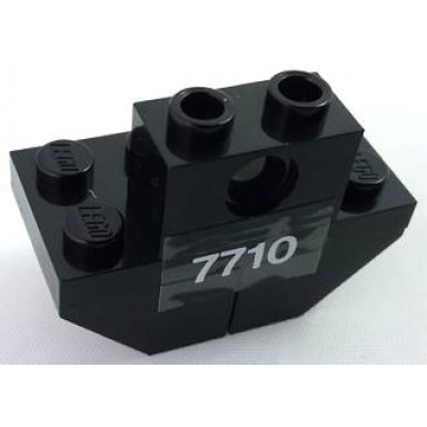 black stickered assembly 4 x 2 x 2 1 3 with 7710 pattern sticker - set 7710 - 2 slope inverted 45 2 x 2 1 plate 2 x 4 1 technic brick 1 x 2 with hole