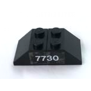black stickered assembly 4 x 2 x 1 with 7730 pattern sticker - set 7730 - 2 slope 45 2 x 2
