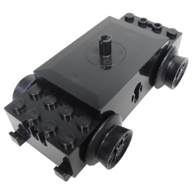 black electric train motor 12v with wheels type iii with 3 slotted contact holes