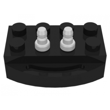 black electric train 12v brick 2 x 4 with power pickups for motor and solid pins