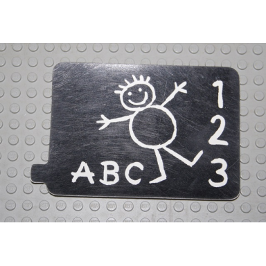 black duplo slide with chalk board pattern