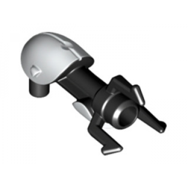 black minifigure weapon gun portal gun with white hand guard pattern rubber