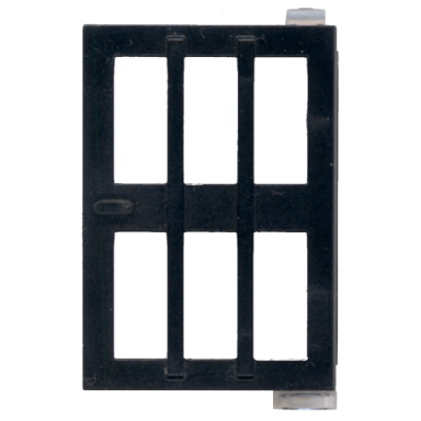 black door 1 x 4 x 5 right with 6 panes with fixed trans-clear glass