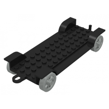black fabuland car chassis 6 x 14 with hitch