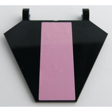 black flag 5 x 6 hexagonal with bright pink rectangle pattern sticker - set 76199