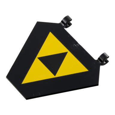 black flag 5 x 6 hexagonal with 3 yellow triangles blacktron i logo pattern