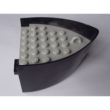 black boat hull smooth bow 5 x 6 x 3 1 3 with light gray deck