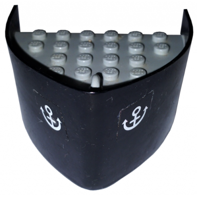 black boat hull smooth bow 5 x 6 x 3 1 3 with light gray deck with white anchor pattern on both sides stickers - sets 314-1 316-1 709-1 775