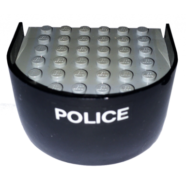 black boat hull smooth stern 6 x 6 x 3 1 3 with light gray deck with police pattern sticker - sets 314-1 709-1