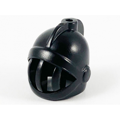 black minifigure headgear helmet castle with fixed face grille
