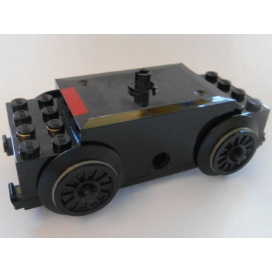 black electric train motor 9v rc train with red stripe pattern with black axles and wheels x1688pb01 3706 55423c01