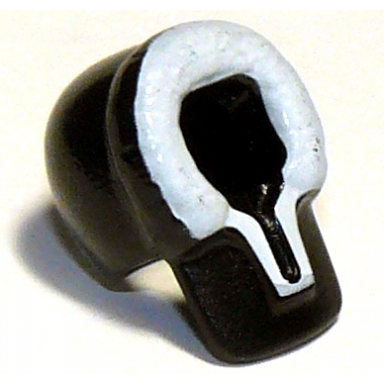 black minifigure headgear hood fur-lined with white fur pattern