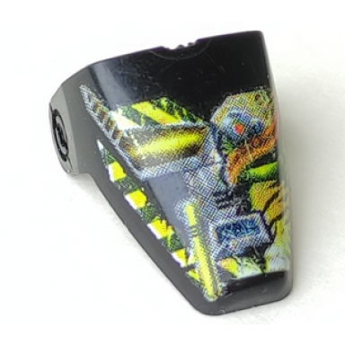 black technic throwbot visor with blaster mecha animal pattern