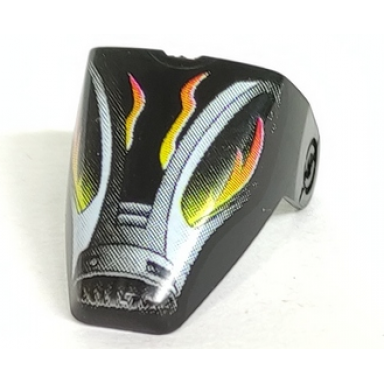 black technic throwbot visor with flare pattern