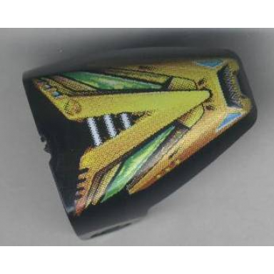 black technic throwbot visor with millennia millennium gold v pattern