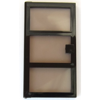 door 1 x 4 x 6 with 3 panes and square handle with fixed trans-brown glass