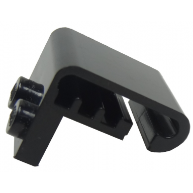 black plate modified 1 x 2 with steam engine cylinder round surfaces interior grooves