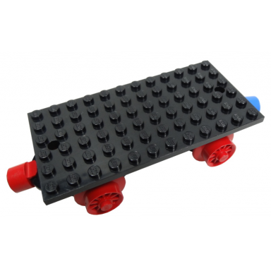 black train base 6 x 12 with wheels and red and blue magnets