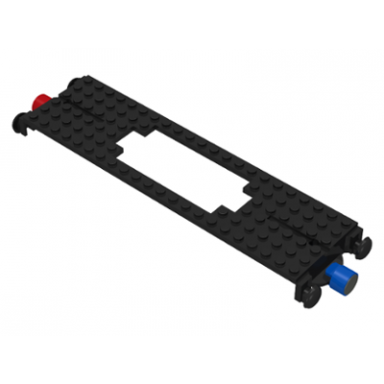 black train base 6 x 22 cutout with top slots and magnets
