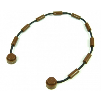 black string with end studs and climbing grips 21l overall with brown studs and grips pattern