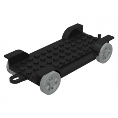 black fabuland car chassis 6 x 12 with hitch