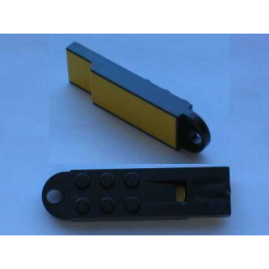 black electric train 4.5v whistle thin with yellow base