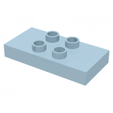 light blue duplo tile modified 2 x 4 x 1 2 thick with 4 center studs