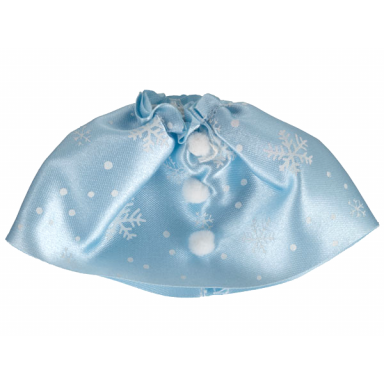 light blue belville clothes skirt long satin with white snowflakes and dots pattern