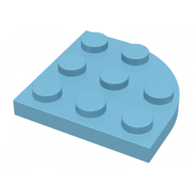 sky blue plate round corner 3 x 3