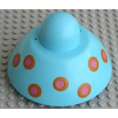 sky blue primo stacking base round small with top stud with dots pattern