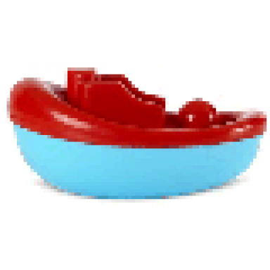 sky blue primo vehicle boat bathtime with red top