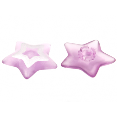 trans-light purple clikits icon star 2 x 2 large with pin with silver star cutout pattern