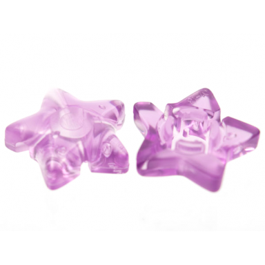 trans-light purple clikits icon star 2 x 2 large with hole