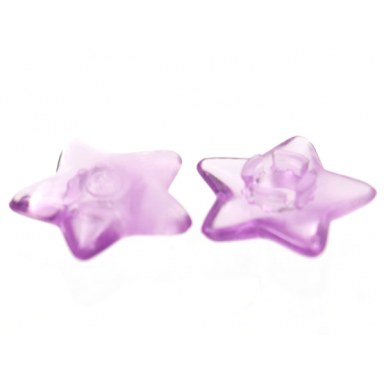 trans-light purple clikits icon star 2 x 2 small with pin polished transparent colors only