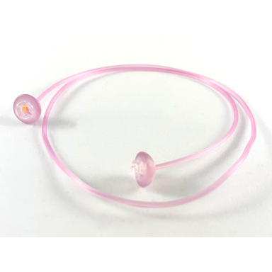 trans-light purple clikits cord jelly string 384mm with 2 same color caps top attachment