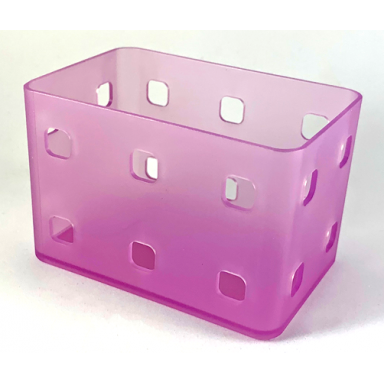 trans-light purple clikits container 6 x 9 x 5 with 20 holes