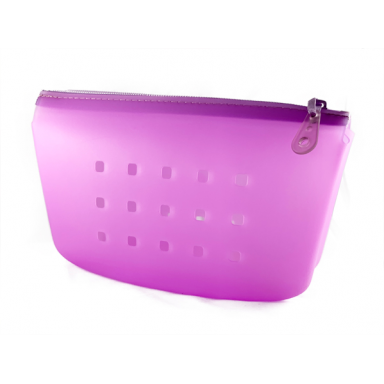 trans-light purple clikits bag pouch with 18 holes and zipper