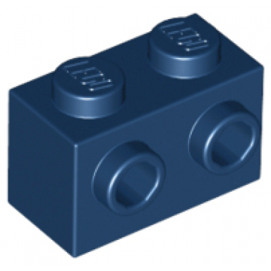 dark blue brick modified 1 x 2 with studs on 1 side