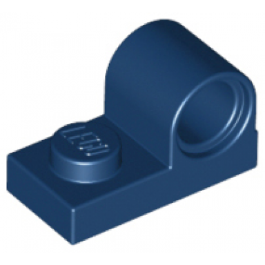dark blue plate modified 1 x 2 with pin hole on top
