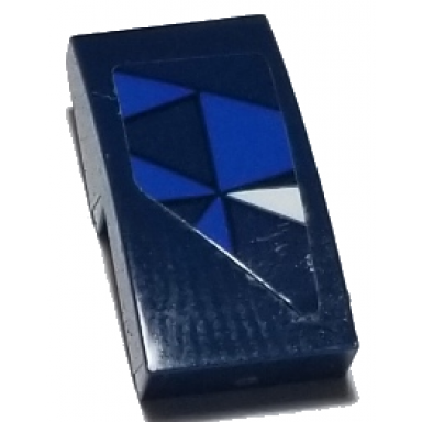 dark blue slope curved 2 x 1 x 2 3 with dark blue blue and white triangles pattern model right side sticker - set 75885