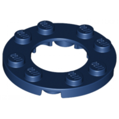 dark blue plate round 4 x 4 with 2 x 2 round open center