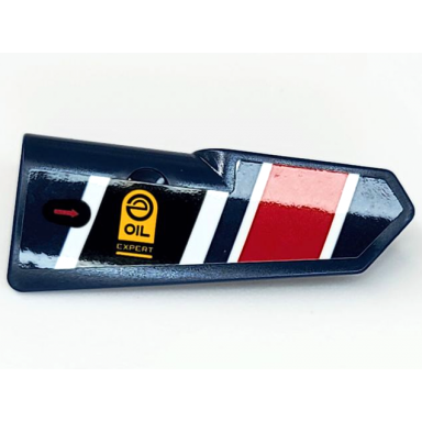 dark blue technic panel fairing 21 very small smooth side b with oil expert black red and white stripes pattern sticker - set 42109