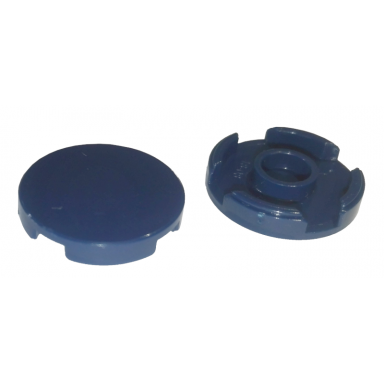 dark blue tile round 2 x 2 with bottom stud holder