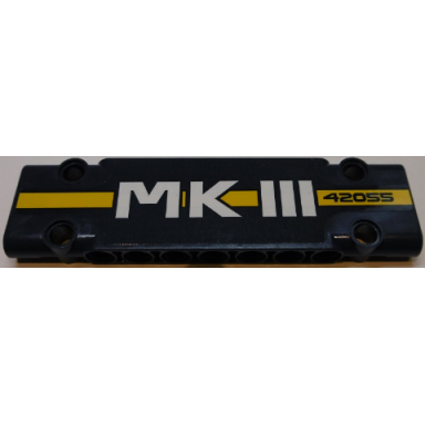 dark blue technic panel plate 3 x 11 x 1 with mkiii 42055 on dark blue and yellow stripe pattern sticker - set 42055