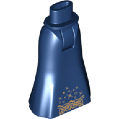 dark blue mini doll hips and skirt full length with gold celtic knots and sparkles pattern - thick hinge